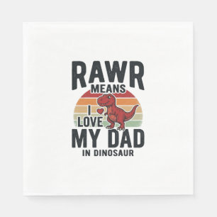 Lustiges Dinosaurier-Vater RAWR Vintage-Shirt-Desi Serviette