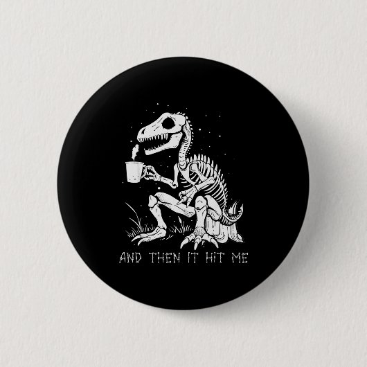 Lustiges Dinosaurierskelett-Kostüm Goth Männer Fra Button (Vorderseite)