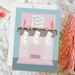 Lustiges Disco-Rosa-Weihnachtsfoto Feiertagskarte