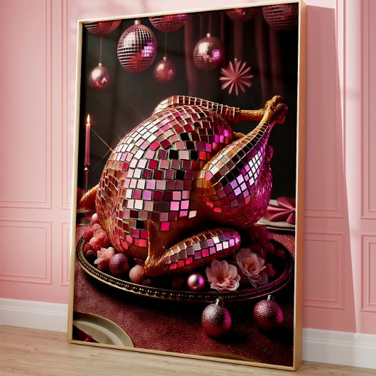 Lustiges Disco Truthahn Wandkunst Poster