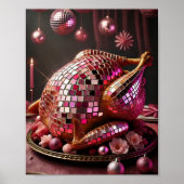 Lustiges Disco Truthahn Wandkunst Poster (Vorne)