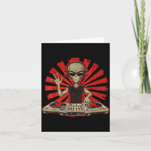 Lustiges Dj Grafik T-Shirt Musikliebhaber Alien Dj Karte