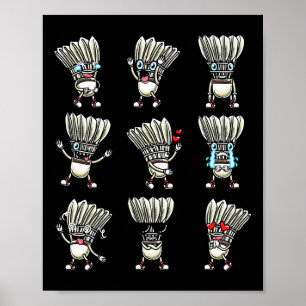 Lustiges Dminton-Shuttle-Spieler-Design Männer Fra Poster