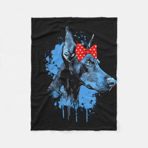 Lustiges Dobermann-Design für Hunde-Liebhaber Mutt Fleecedecke