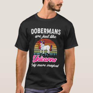 Lustiges Dobermans-Design Retro-Einhorn Vintage-So T-Shirt