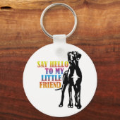 Lustiges Doggenbild Schlüsselanhänger (Vorderseite)