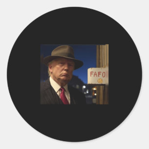 Lustiges Donald Trump Fafo schwarzes Baumwoll-Clic Runder Aufkleber