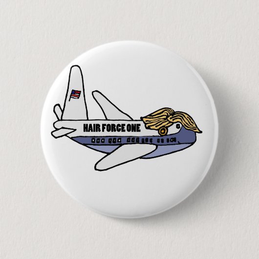 Lustiges Donald Trumppräsidentenflugzeug Button (Vorderseite)