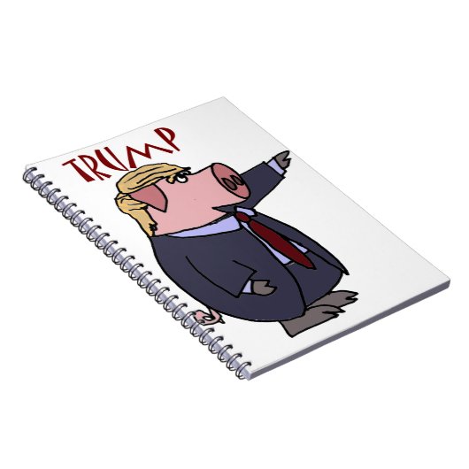 Lustiges Donald- Trumpschwein-politischer Cartoon Notizblock (Rechte Seite)