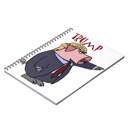 Lustiges Donald- Trumpschwein-politischer Cartoon Notizblock (Linke Seite)
