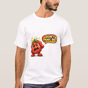 Lustiges Don't Panic Bro Erdbeer T-Shirt Cute