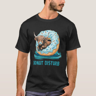 Lustiges Donut Störe Highland-Kuh-Design-Geschenk T-Shirt