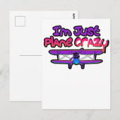 Lustiges Doppeldecker-Flugzeug Postkarte (Vorne/Hinten)