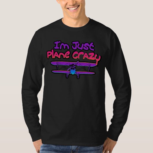 Lustiges Doppeldecker-Flugzeug T-Shirt (Vorderseite)