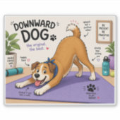 Lustiges Downward Dog Design Aufkleber (Vorderseite)