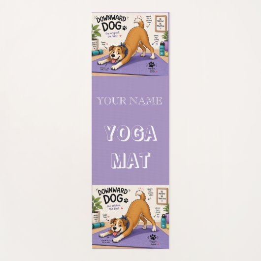 Lustiges Downward Dog Design Yogamatte (Vorderseite)