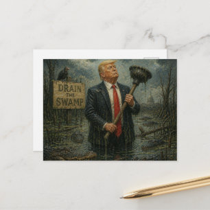 Lustiges Drain the Swamp Postkarte