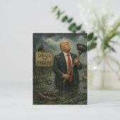 Lustiges Drain the Swamp Postkarte (Stehend Vorderseite)