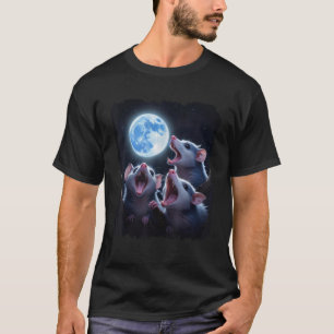 Lustiges Drei-Possum-Mond-3-Opossum-Seltsames-Zaub T-Shirt