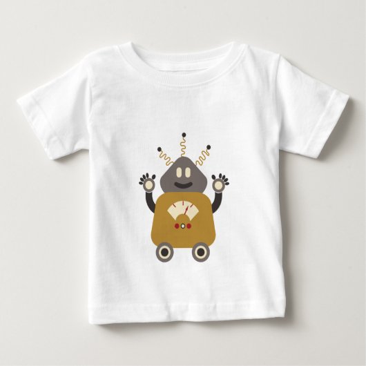 Lustiges Dummes Retro-Roboter-T-Shirt Baby T-shirt (Vorderseite)