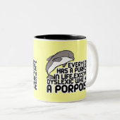 Lustiges Dyslexiezeichen Zweifarbige Tasse (VorderseiteRechts)