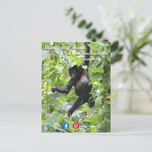 lustiges echtes Anwesen Postkarte (Stehend Vorderseite)