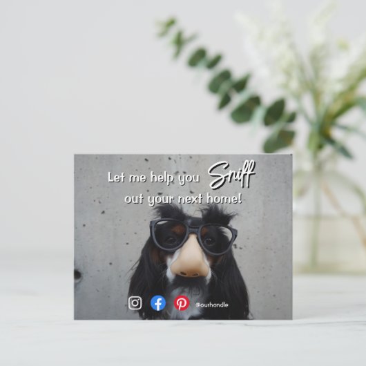 lustiges echtes Anwesen schnuppern beim nächsten Z Postkarte (Stehend Vorderseite)