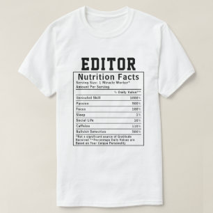 Lustiges Editor Ernährungsfakten Geschenk für Mita T-Shirt