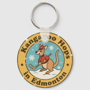 Lustiges Edmonton Känguru Hockey Schlüsselanhänger