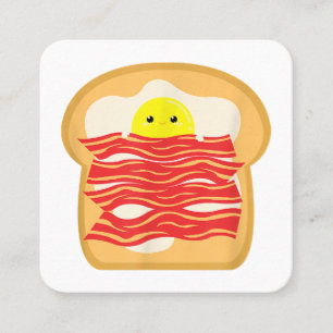 Lustiges Ei in einem Speck-Toast-Bett T-Shirt - Es Quadratische Visitenkarte