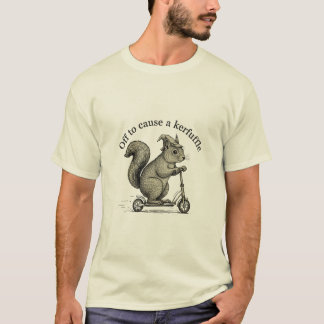Lustiges Eichhörnchen auf Scooter Zauberhut Auf de T-Shirt