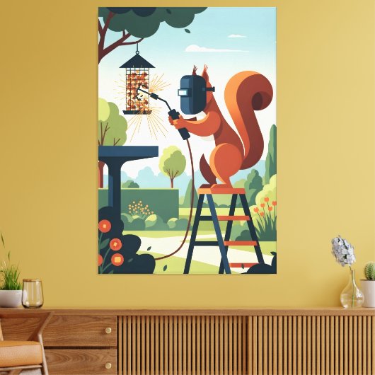 Lustiges Eichhörnchen Leinwanddruck (Insitu (Wohnzimmer))