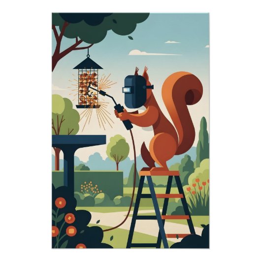 Lustiges Eichhörnchen Poster (Vorderseite)