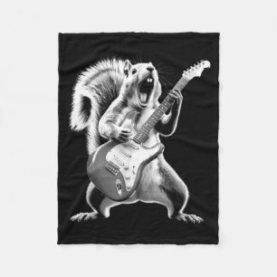 Lustiges Eichhörnchen spielt Gitarre Rockstar-Musi Fleecedecke