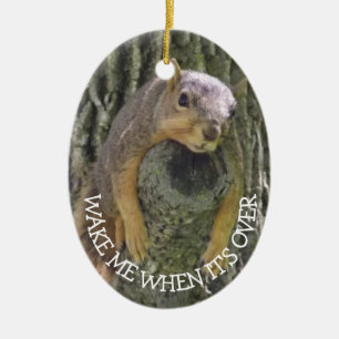 Lustiges Eichhörnchen-Weihnachtshumor Keramik Ornament