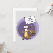 lustiges Eichhörnchen zum Geburtstag Cartoon Karte (Vorderseite/Rückseite Beispiel)