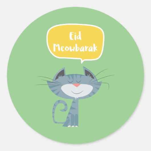 Lustiges Eid Mubarak Runder Aufkleber (Vorderseite)