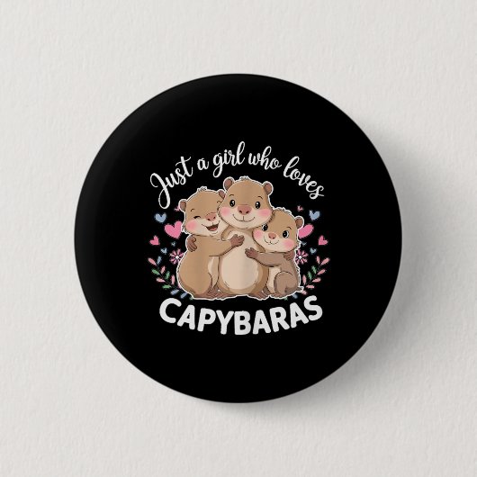 Lustiges Ein Mädchen Das Capybaras Liebt Cool Capy Button (Vorderseite)