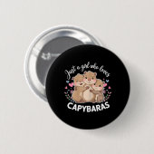 Lustiges Ein Mädchen Das Capybaras Liebt Cool Capy Button (Vorne & Hinten)