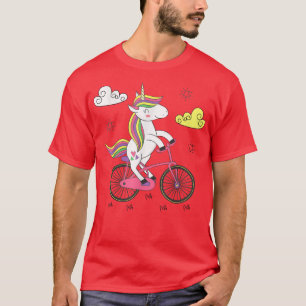 lustiges Einhorn auf dem Bike-Workout T-Shirt
