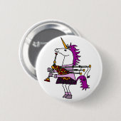 Lustiges Einhorn, das Dudelsack-Kunst spielt Button (Vorne & Hinten)