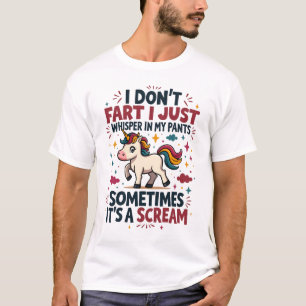 Lustiges Einhorn-Furzen-Zitat Vintage Regenbogen-E T-Shirt