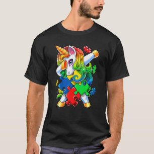 Lustiges Einhorn Gesicht Autismus-Bewusstsein Mutt T-Shirt