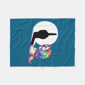 Lustiges Einhorn mit Mittelfinger Morgenmuffel Fleecedecke (Vorderseite (Horizontal))