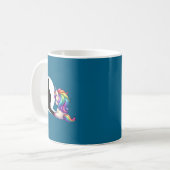 Lustiges Einhorn mit Mittelfinger Morgenmuffel Kaffeetasse (Vorderseite Links)