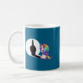 Lustiges Einhorn mit Mittelfinger Morgenmuffel Kaffeetasse (Links)