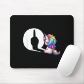 Lustiges Einhorn mit Mittelfinger Morgenmuffel Mousepad (Mit Mouse)