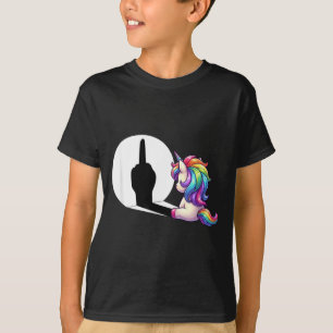 Lustiges Einhorn mit Mittelfinger Morgenmuffel  T-Shirt