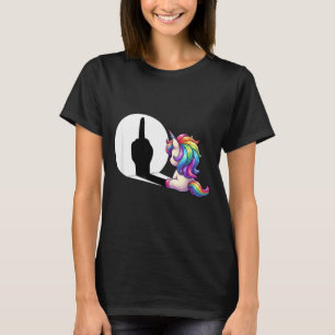 Lustiges Einhorn mit Mittelfinger Morgenmuffel  T-Shirt