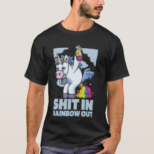 Lustiges Einhorn Mythisches Pferd - Tier Regenboge T-Shirt